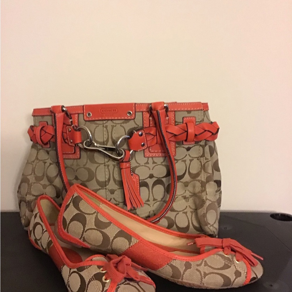Orange Coach Bag w/matching shoes. | Shoe size 8.5 | Excellent Condition